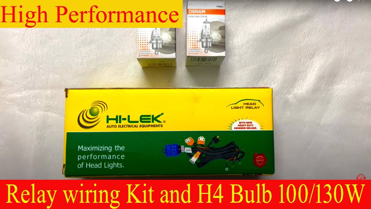 130/100 Watt H4 Halogen Bulb For Fog/Rain | Head Light Relay Kit Install At Home