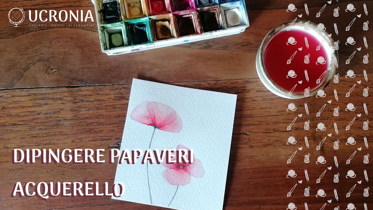 come realizzare in modo semplice dei PAPAVERI ad acquerello _ #festadellamamma