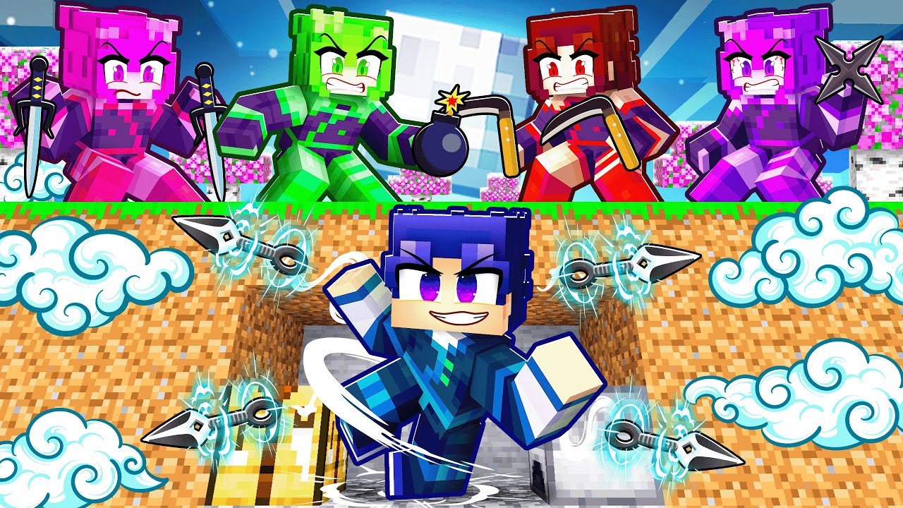 NINJA SPEEDRUNNER vs NINJA CRAZY FAN GIRL HUNTERS In Minecraft!
