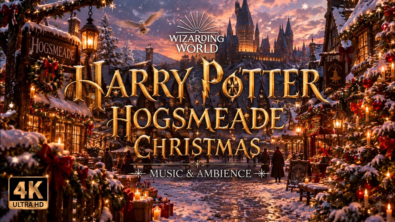 🎄Cozy Christmas in Hogsmeade 🎁| Harry Potter  Music & Ambience 4k