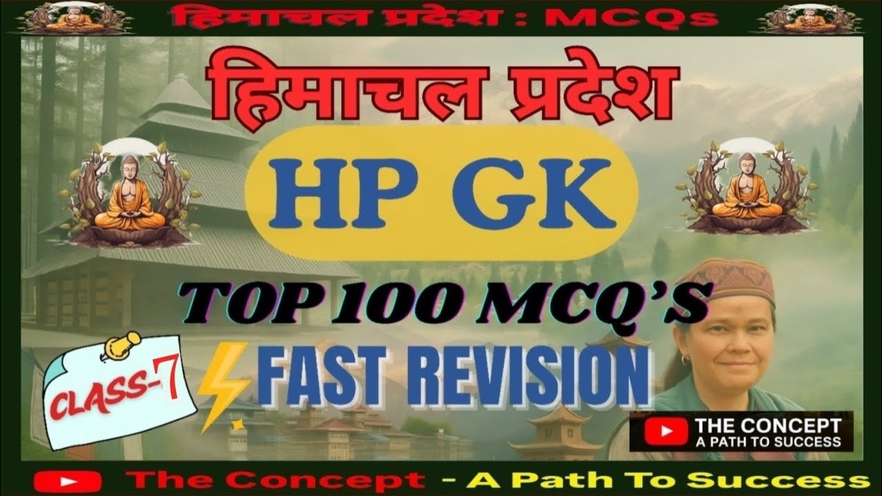 Most Important MCQs of HP GK : Part -7 || Top 100 MCQs of HP GK Based on Latest Pattern 2025-26