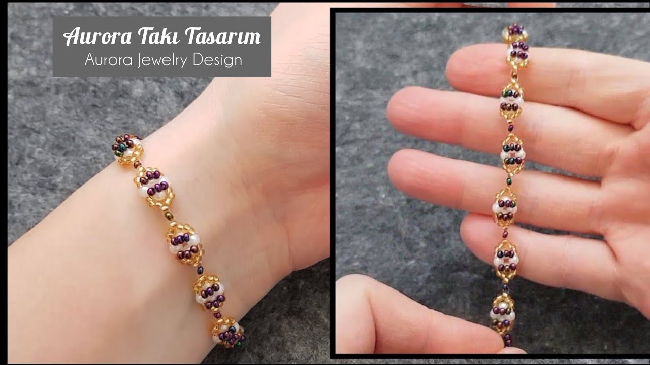 Bileklik yapımı. Stylish bracelet making with pearls and seed beads. Beading tutorial.