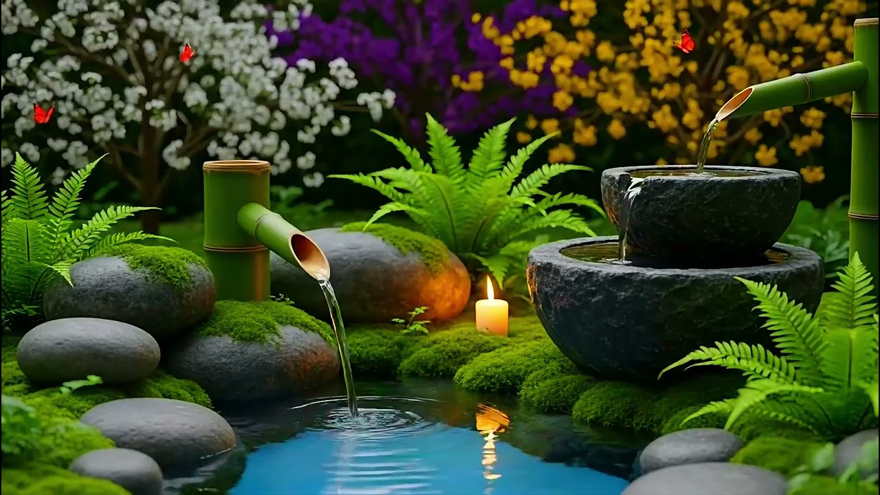 Relaxation Luxury Zen Garden Piano Bamboo Water Fountain for Calm Mind, Study, Focus & Restful Sleep