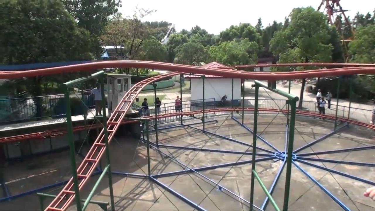 Golden Dragon Roller Coaster POV On-ride Gongqing Forest Park China