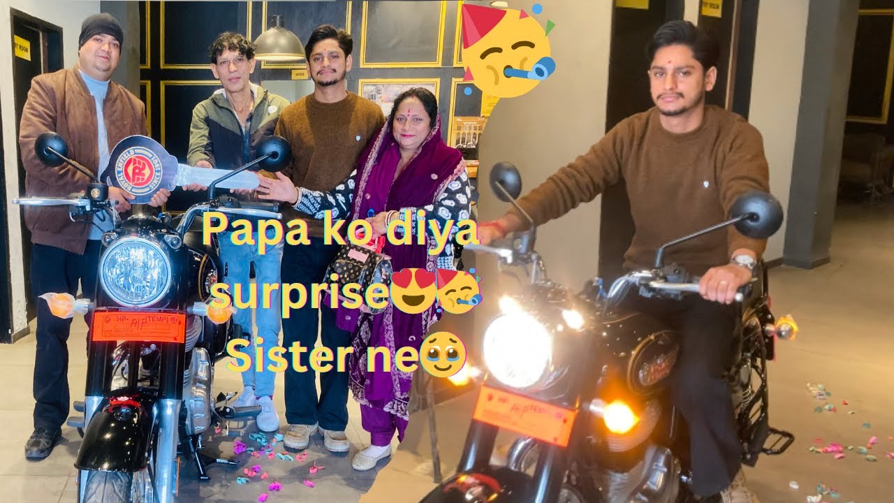 Papa ko diya surprise🥹🥳Didi ne😍||Royal Enfield Bullet 350 ||Proud moment of every child || #vlog 9