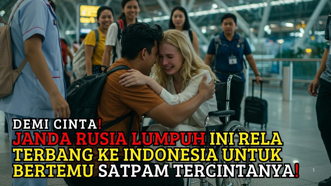 Demi cinta! janda Rusia lumpuh ini rela terbang ke Indonesia demi bertemu dengan satpam tercintanya