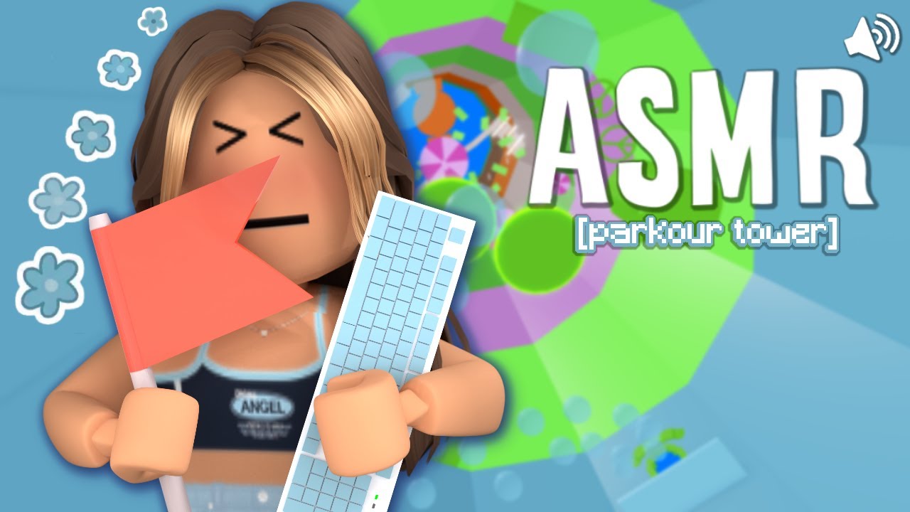 ROBLOX Parkour Tower ASMR (Keyboard & Rain Sounds) *very clicky*