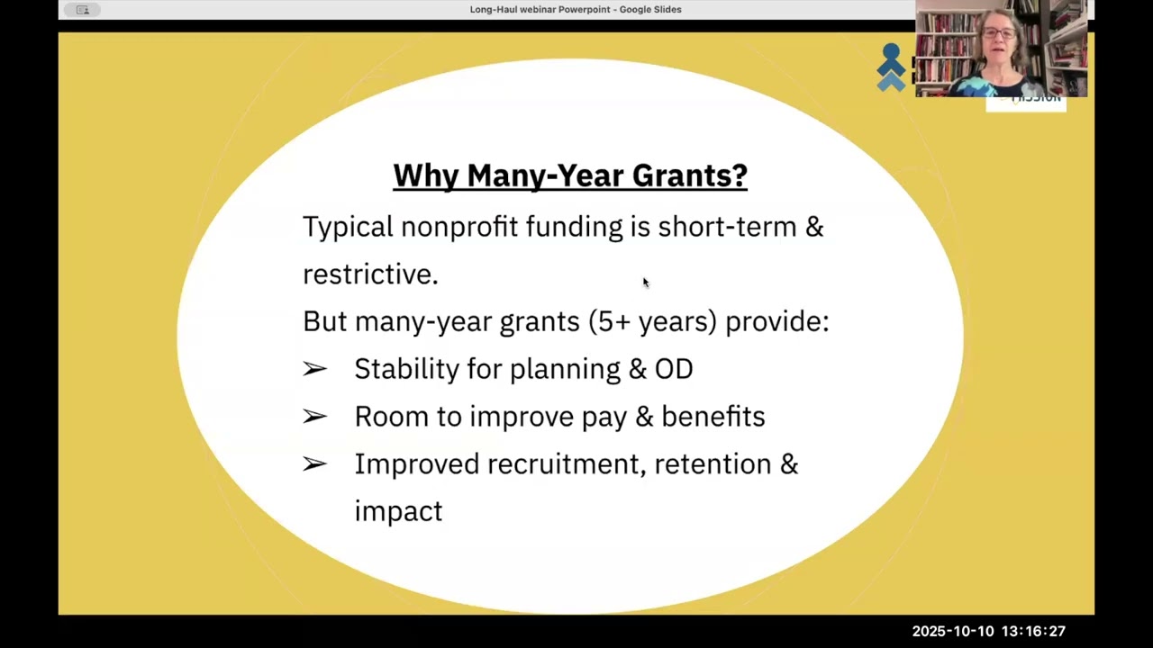 Webinar on Long-Haul Grantmaking Report