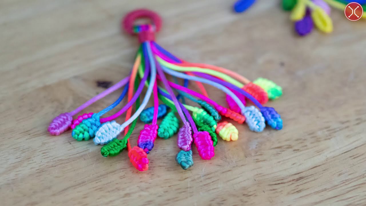 Macrame keychain tutorial: How to make colorful keychains | DIY macrame | Easy, simple