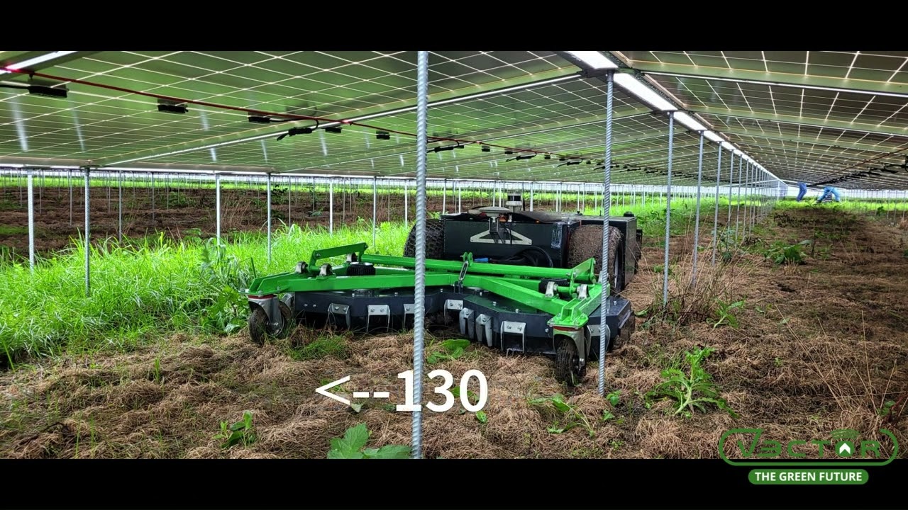 Autonomous Lawn Mowing on Solar Park under Solar Panels | Vector Machines