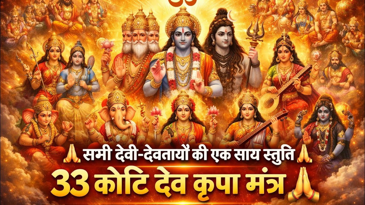 🌸 सभी देवी-देवताओं की एक साथ स्तुति 🙏 | 33 कोटि देव कृपा मंत्र | Most Powerful All Gods Stuti