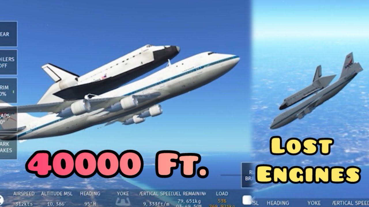 Engine Failure at 40,000FT | Can a 747 Shuttle Carrier Survive?| Infinite Flight  #gaming #gameplay 