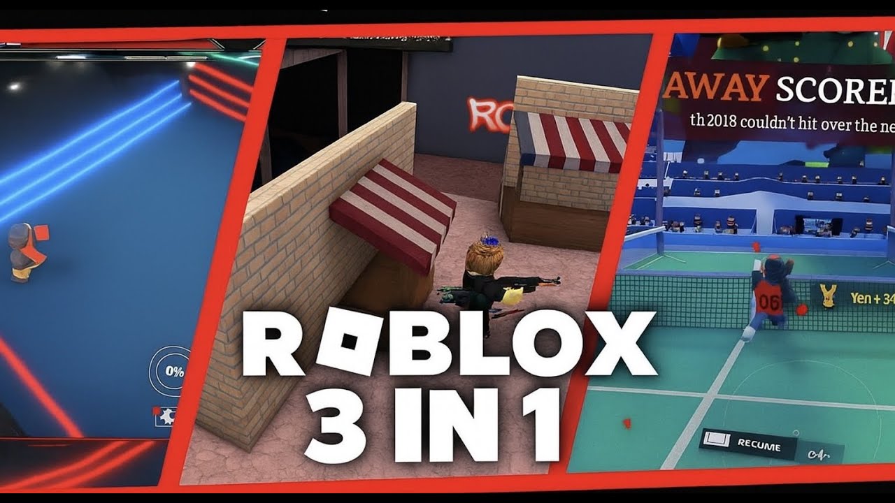 Roblox - 3 in 1, Boxing Matches, Hiding From Shooter, Racquet Ball, Secret Troller