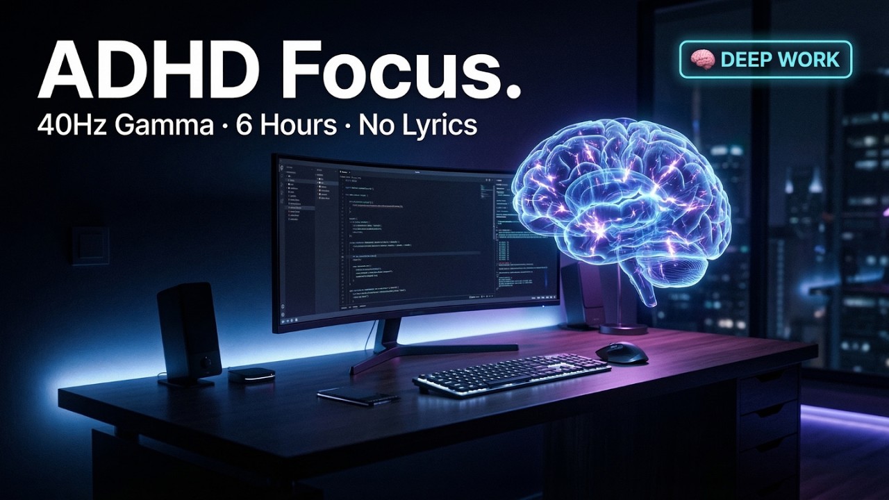 Enter Deep Flow State: Cyberpunk ADHD Hyperfocus Music (40Hz Gamma & Rain) 🧠