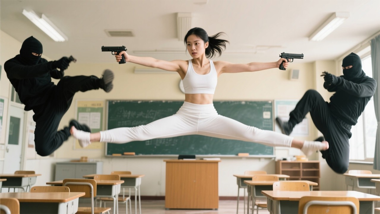 動作電影：美女警探摸底學校決戰性感女刺客！#功夫 #動作