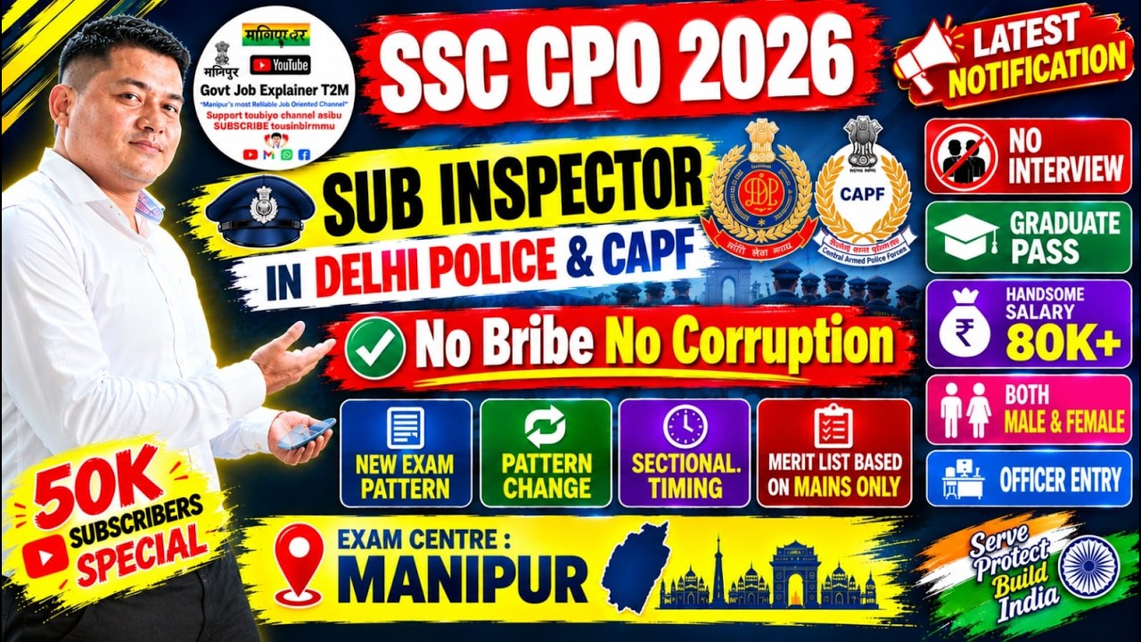 SSC CPO 2026 || Best Job Opportunity ✅️SSC SI in DELHI POLICE, CAPFs & SI FIRE CISF ✅️ NEW PATTERN
