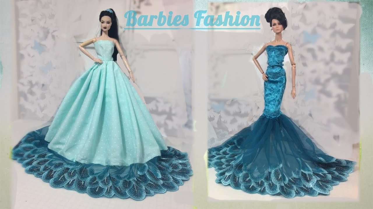2 DIYFASHION ROYALTY DOLLS DRESSES/MAKE THE MOST BEAUTIFUL  DRESSES.