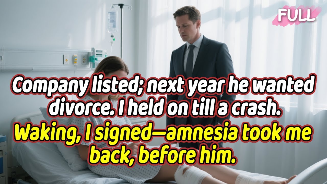 Company listed; next year he wanted divorce. I held on till a crash. Waking, I signed—amnesia ...