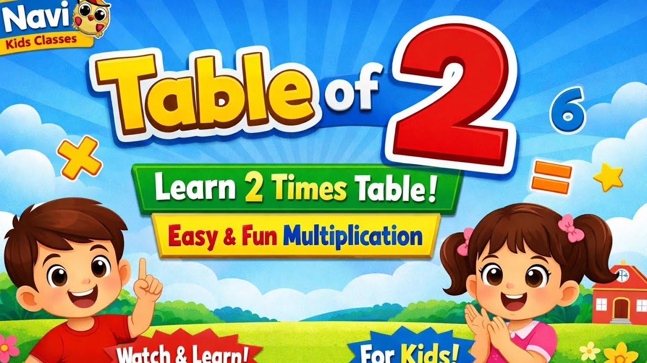 Table of 2 | Learn 2 Times Table | Easy & Fun Multiplication for Kids | Navi Kids Classes