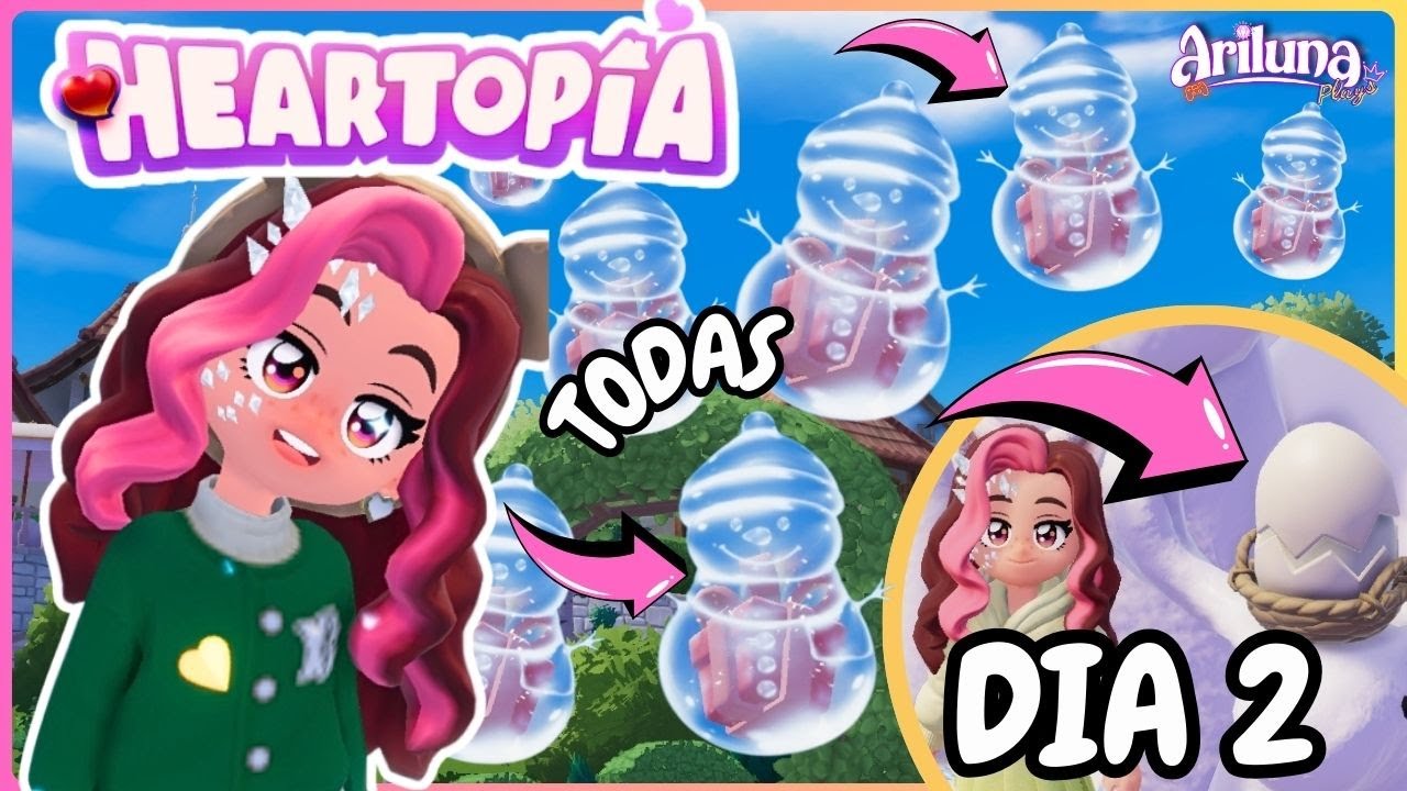 GUIA COMPLEA: DIA 2 INVIERNO y ❄️TODAS LAS BURBUJAS de HOMBRE DE NIEVE☃️en HEARTOPIA