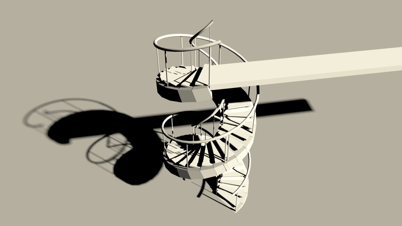 Maya 2014 tutorial : Modeling a spiral staircase without  a central column