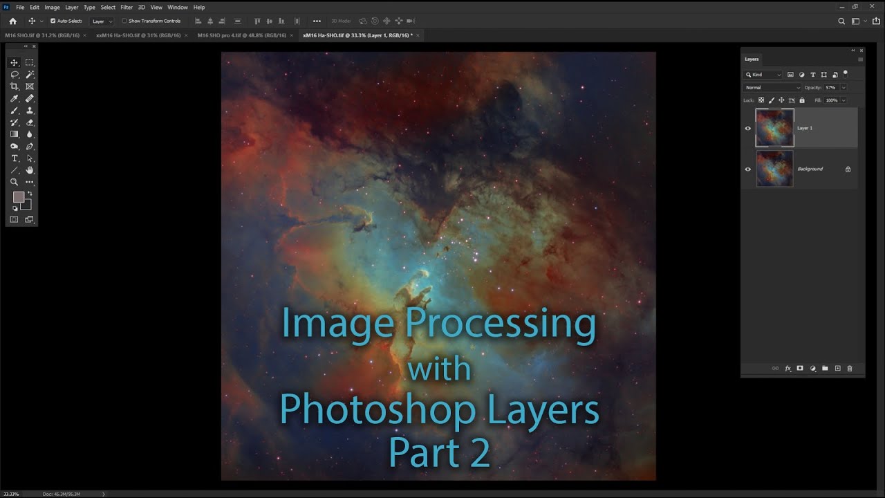 Processing astronomical images with Photoshop's Layers