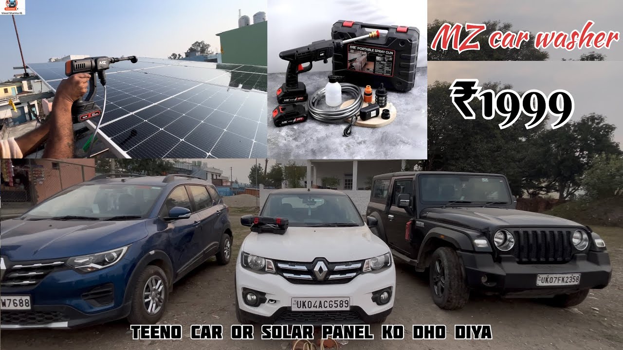 Mz car washer review/ solar panel or 3 car wash best betry time