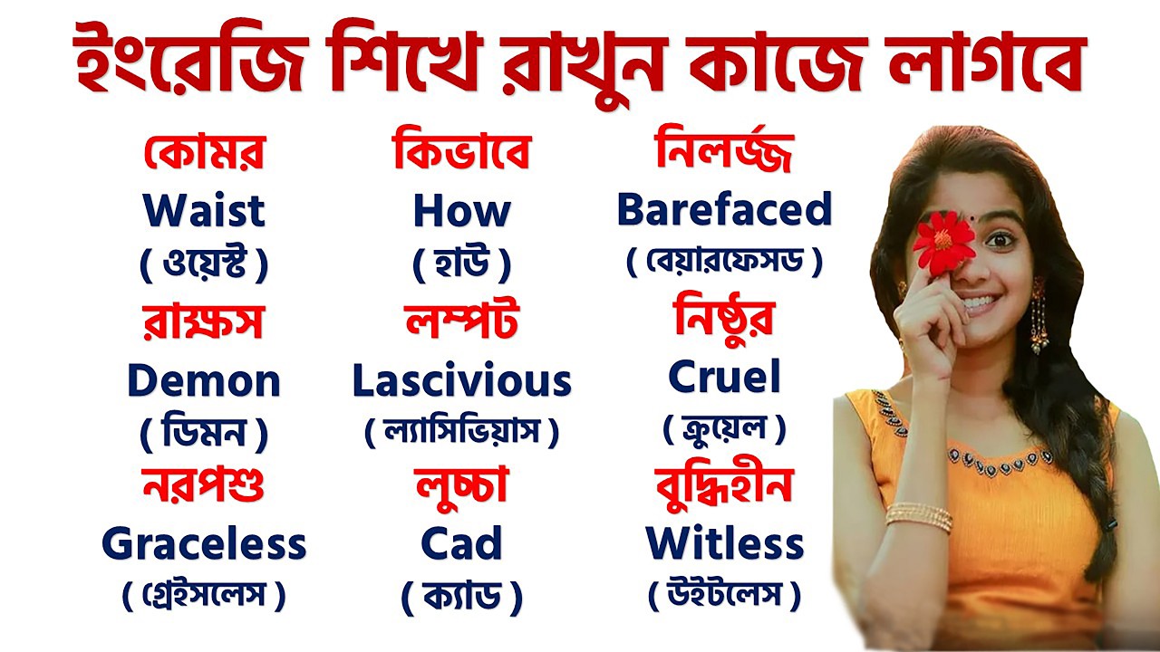 Basic Word Meaning English to Bangla Daily Use Word || English word list with meaning in Bangla