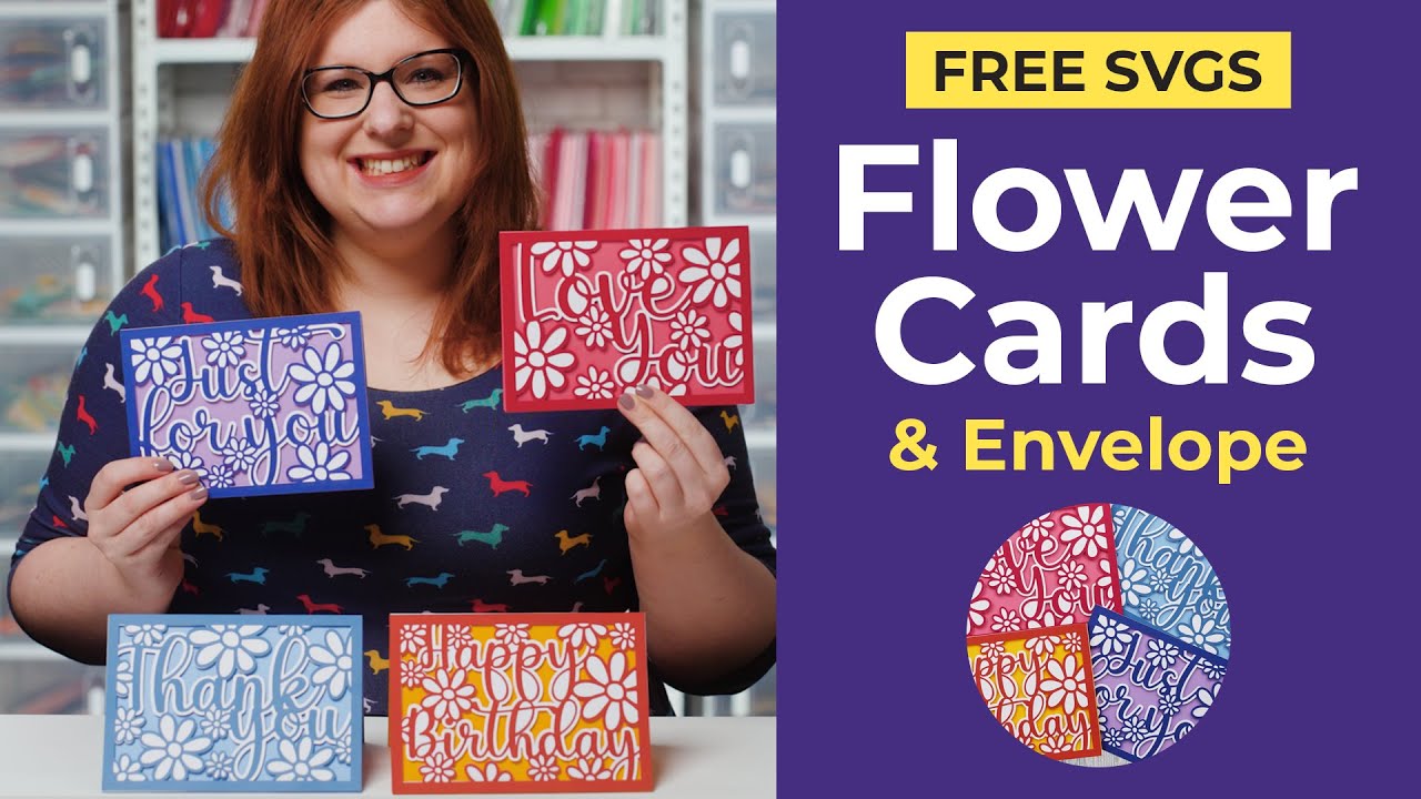 [UPDATE] Cricut Greeting Card Tutorial 🌼 FREE Pretty Flower Cards & Envelope
