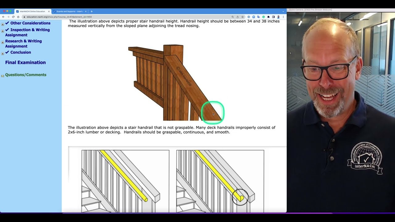 Inspecting Handrails at Decks