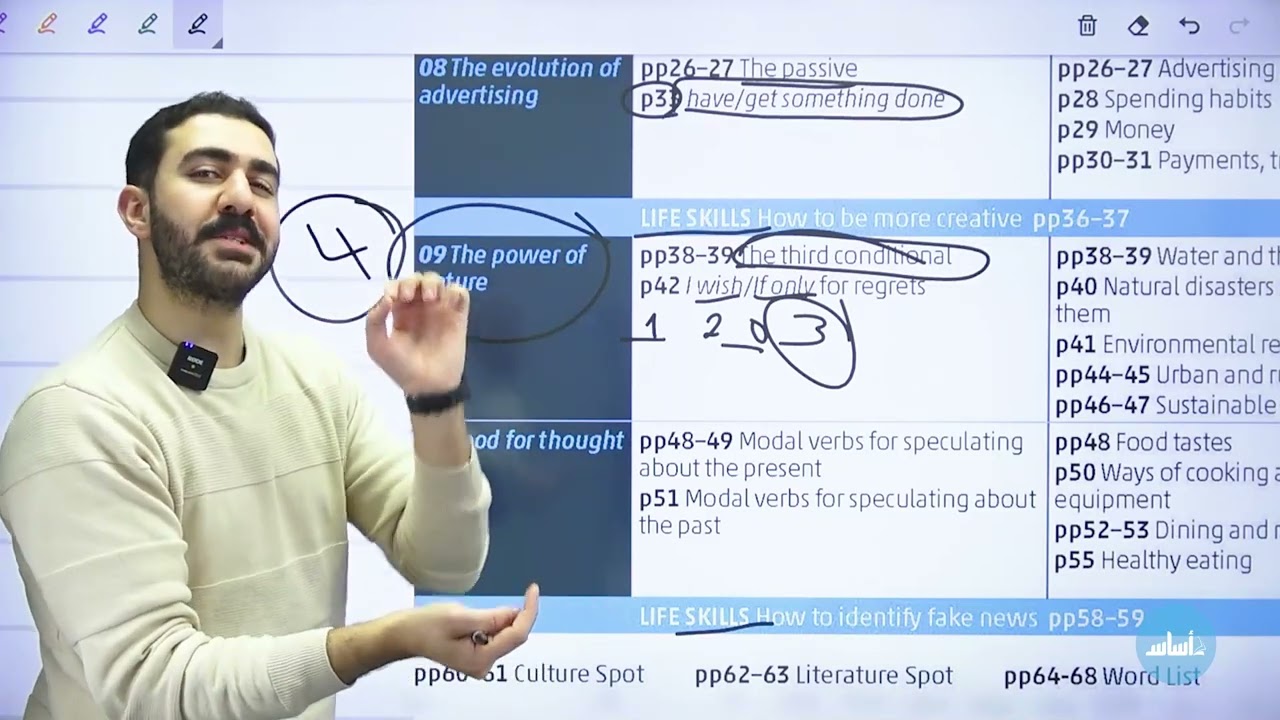 الصف العاشر 🔟-قائمة المحتويات المادة - (اللغة الإنجليزية 🆎) مع أ. أنس أبو خشبة