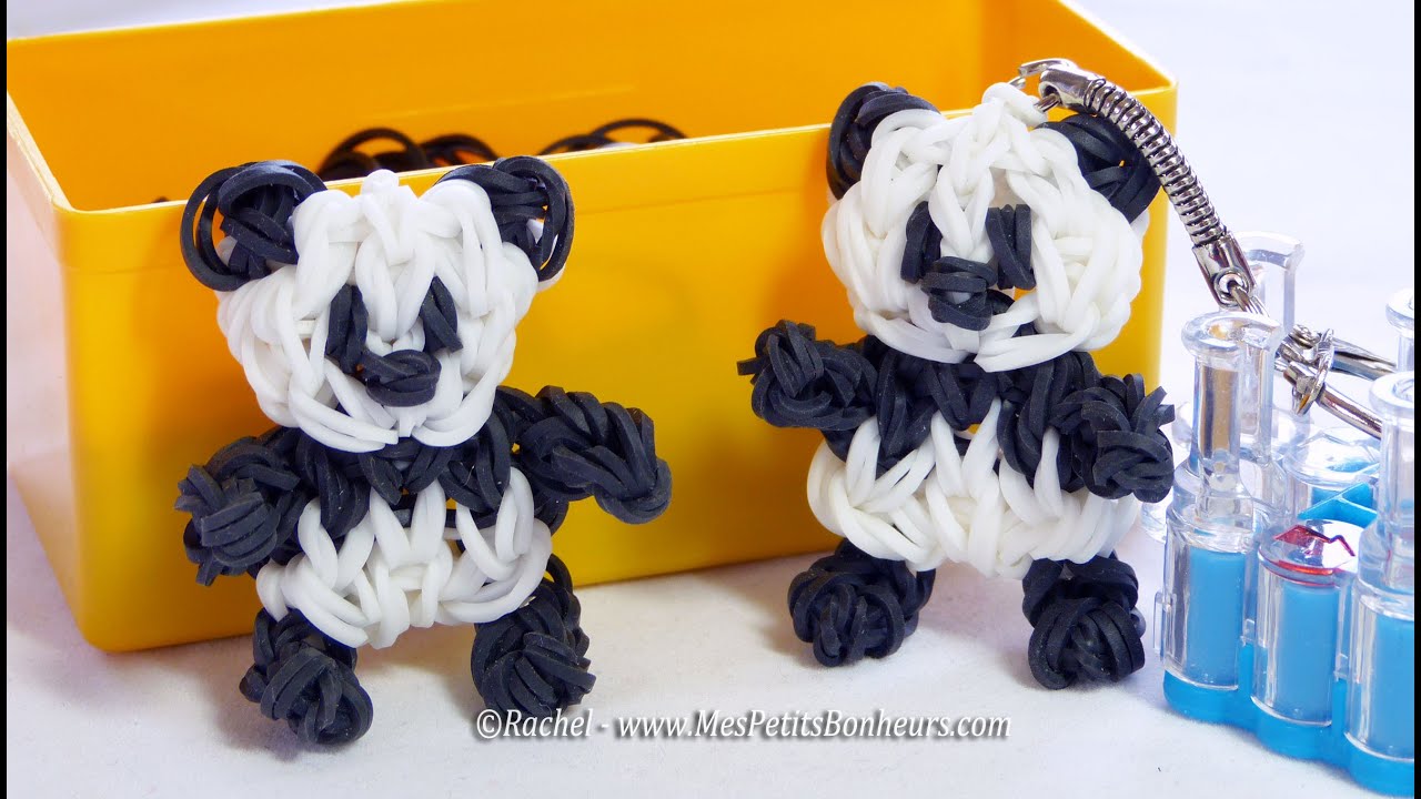 Panda en élastiques Rainbow Loom - Tuto de niveau avancé