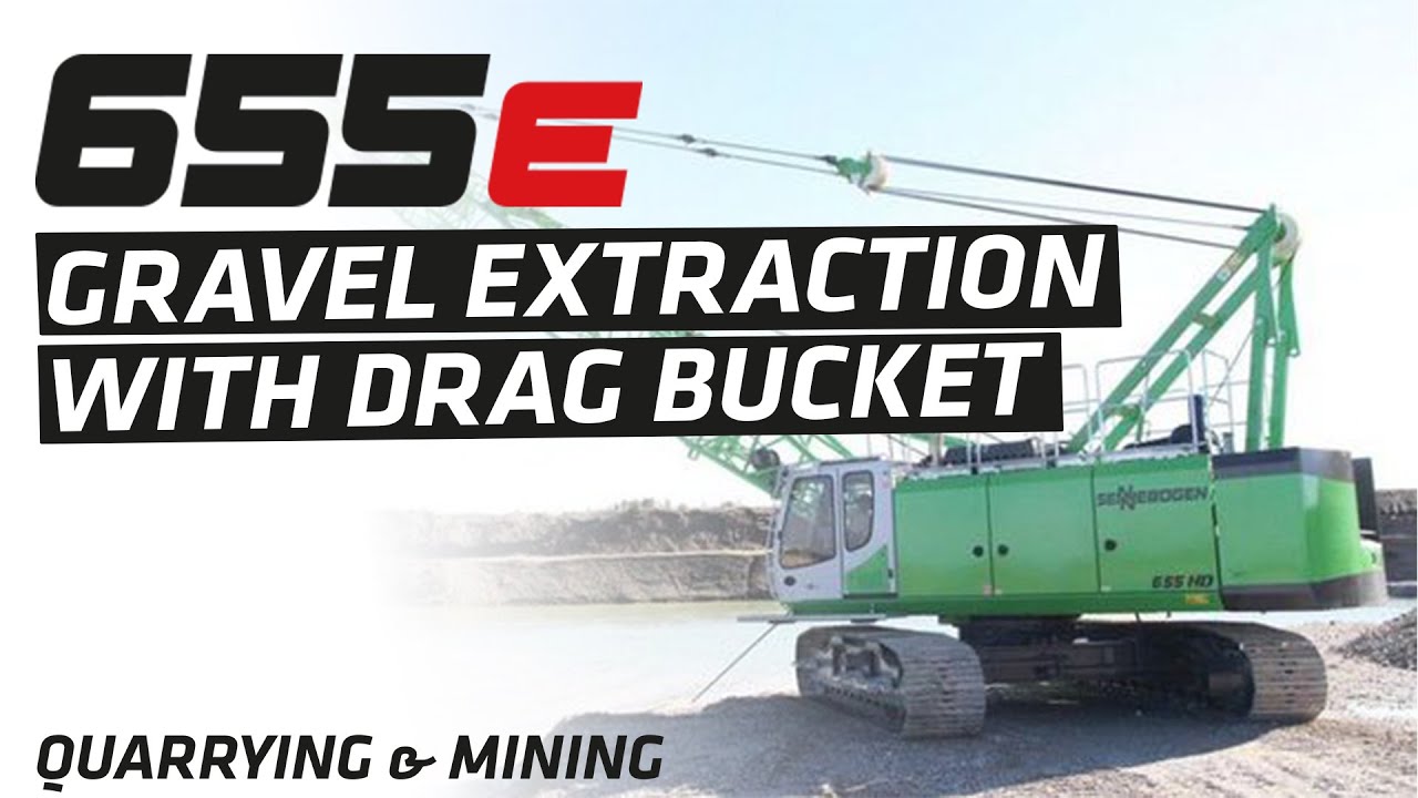 SENNEBOGEN - Gravel Extraction: 655 Heavy Duty Crawler Crane with drag bucket in Germany