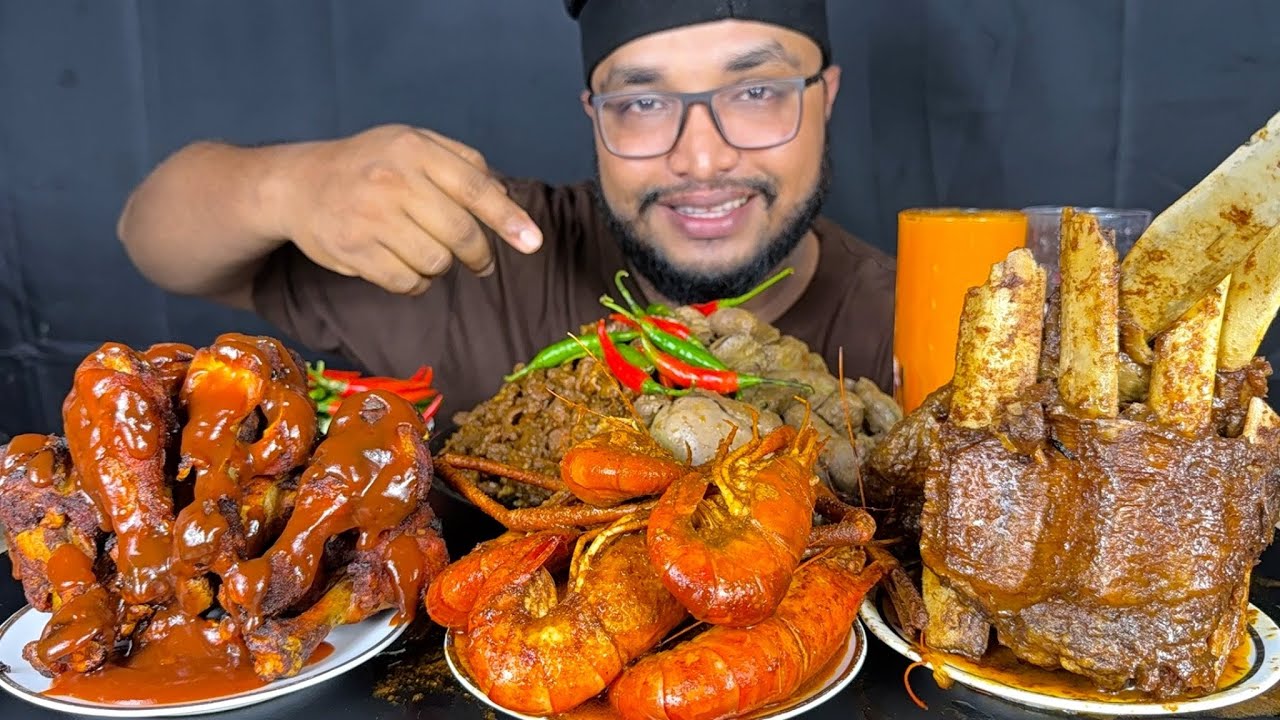 SPICY CHICKEN LIVER CURRY, MUTTON BOTI CURRY,  CHICKEN LEG PIECE FRY, SHRIMP CURRY, BUFFALO CHAAP 🥩