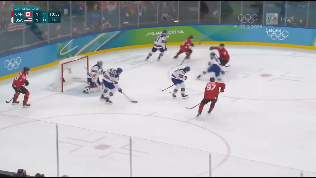 Nathan Mackinnon miss of the century vs usa olympic final crosby hellebuyck mcdavid