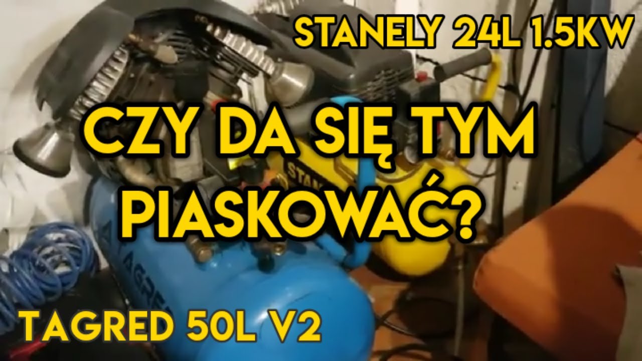 Sprężarka Tagred 50l V2 i Stanely 24l piaskownie aluminium