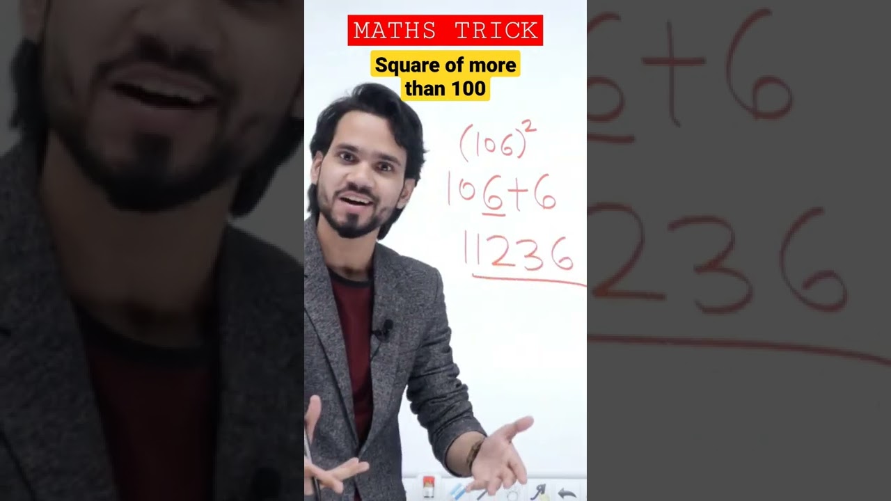 #MATHS TRICK OF FINDING #SQUARE MORE THAN 100 - #tricks #shorts