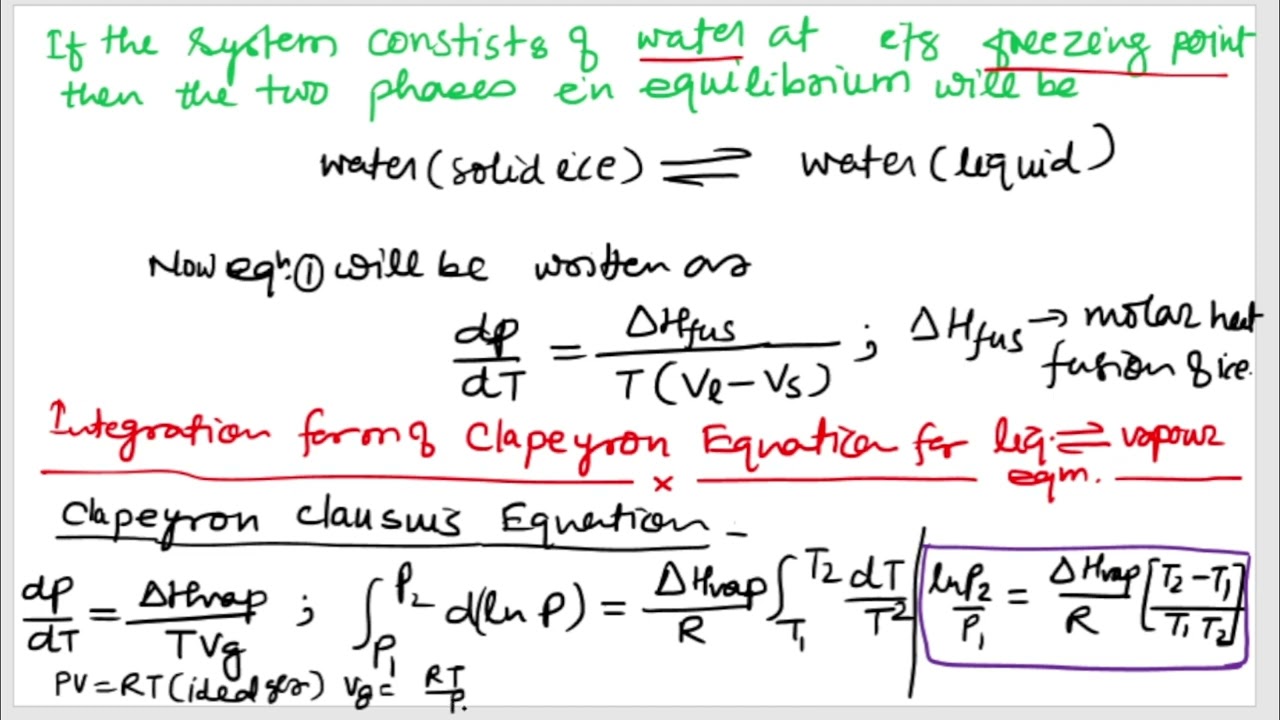 Clapeyron equation in Thermodynamics chemistry 