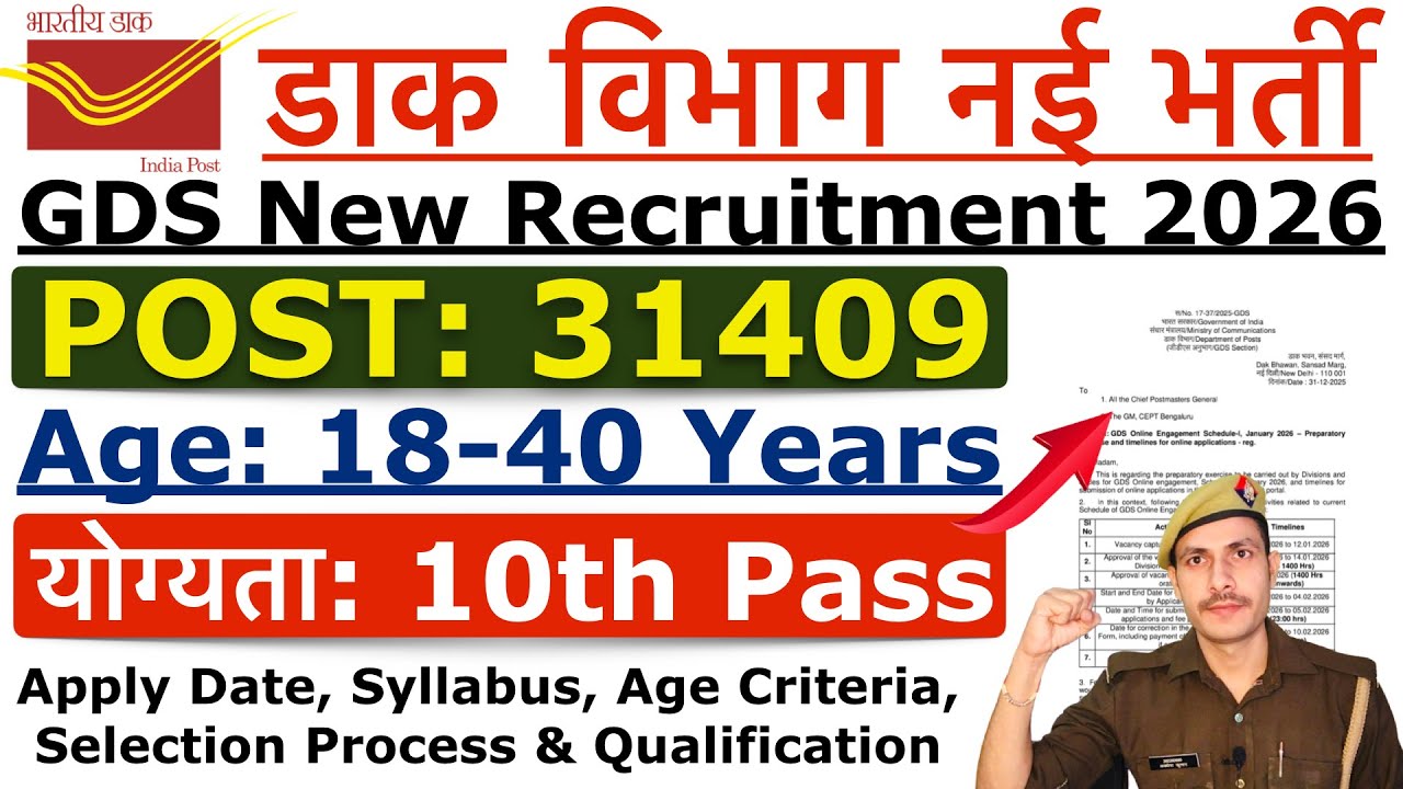 India Post GDS Recruitment 2026 | Post Office Recruitment 2026 | India Post GDS New Vacancy 2026