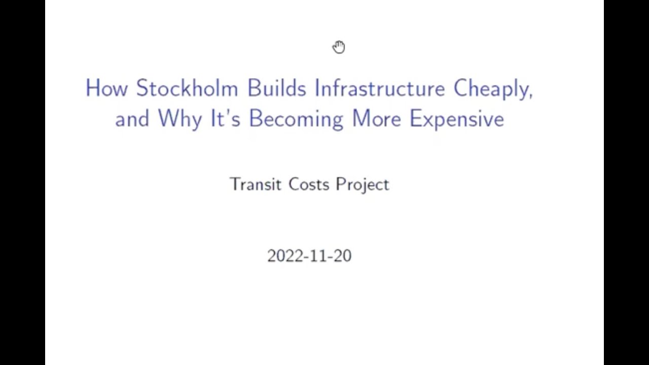 Stockholm Metro Construction Costs Webinar