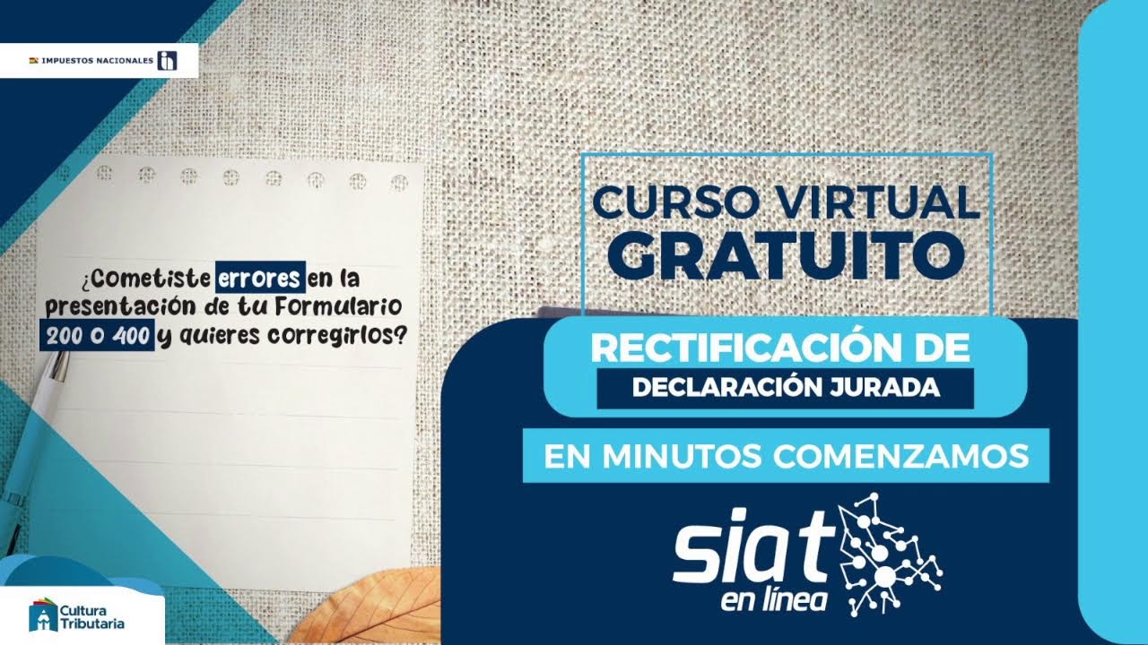 CURSO GRATUITO: RECTIFICACIÓN DE DECLARACIÓN JURADA