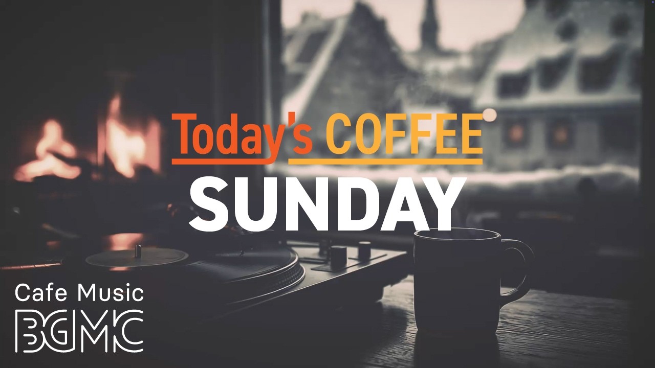 SUNDAY COFFEE: 4K Cozy Fireplace Glow Cafe Music ☕️ Peaceful Smooth Jazz for Rest & Reset