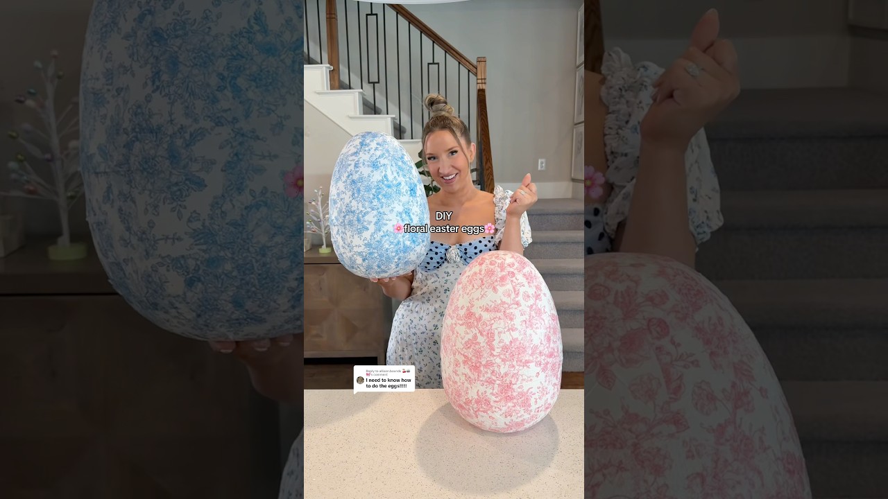 DIY floral eggs for easter🥚supplies in my amazon strefront! #easter #springdecorideas #easteregg