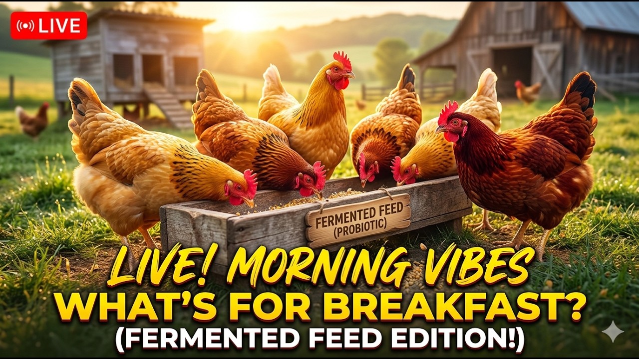 🐔 Live Morning Vibes: What’s for Breakfast? (Fermented Feed Edition!)