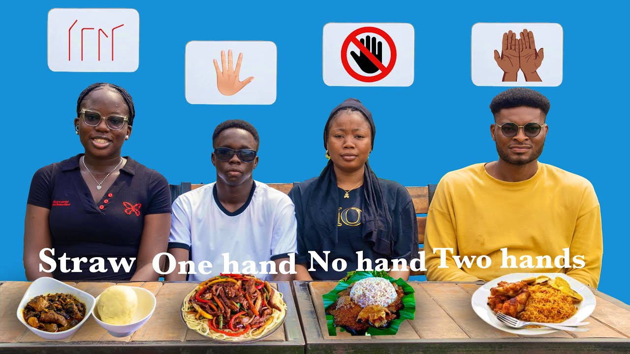 Bowen University YouTubers try the 1 Hand vs 2 hand challenge vs No hand challenge //denowsy