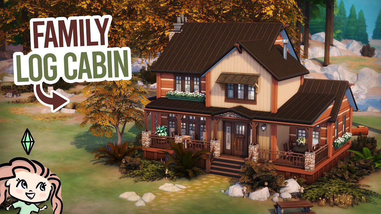 Family Log Cabin || The Sims 4 Speed Build 🏡