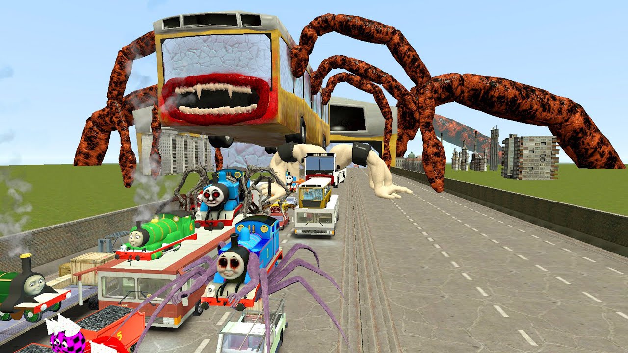 New Update Bus Eater Family: Train Eater, Car Eater, Bus Eater, Thomas And Monster Battle in GMod