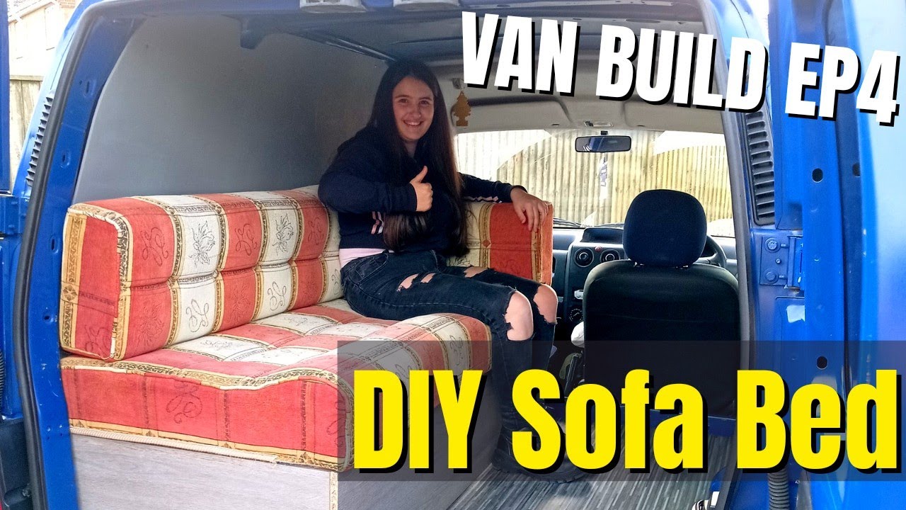 Building DIY Sofa Bed Peugeot Partner Micro Camper Van Build | Ep.4