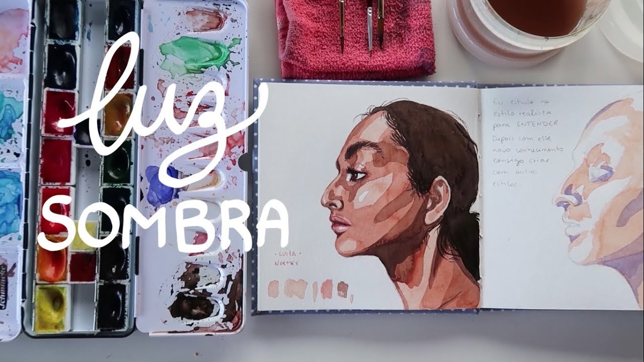 PINTANDO UM ROSTO EM AQUARELA - Speed painting