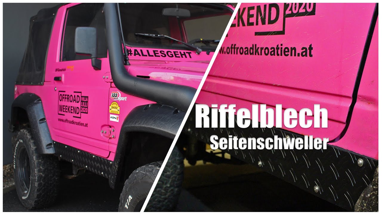 Suzuki Samurai Seitenschweller Riffelblech | Suzuki Samurai black painted Side Skirts!!!